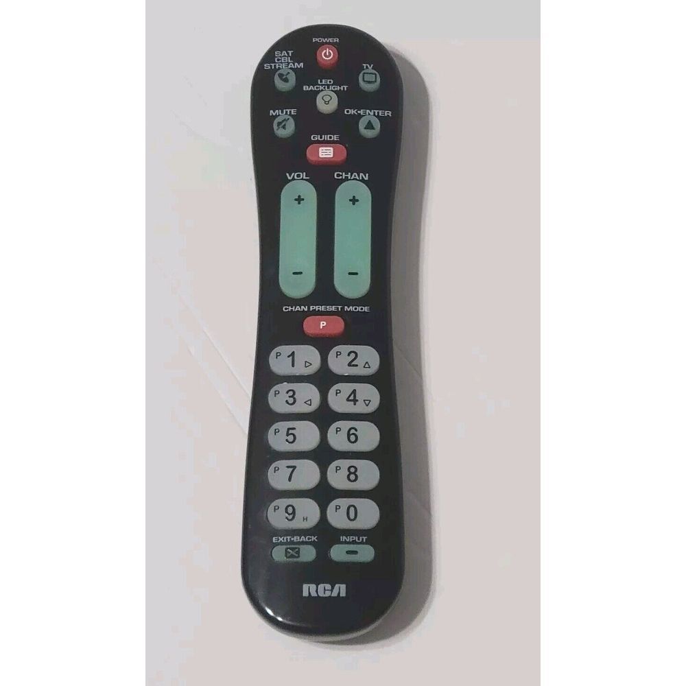 RCA 2-DEVICE UNIVERSAL Remote Control RCRPS02GR Big Button Device Tested Works